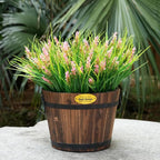 20 Bundles Artificial Plants Outdoor, UV Resistant Fake Flowers， Realistic Faux Lavender Shrubs for Porch Garden Window Box Home Decoration (Pink)