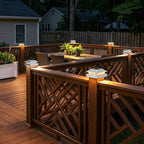 Peasur 4x4 Post Solar Lights 2 Pack, 2 Modes 16 LED Solar Post Cap Light Waterproof, Deck Fence Post Solar Lights Powered Outdoor, Fit 4x4 Wood/Vinyl Posts for Porch Patio