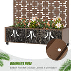Casaphoria Metal Raised Garden Bed with Trellis and Wheels, 72"x47"x16" Arched Planter Box for Climbing Plants, Vegetables & Vines, Features Drainage Holes and Privacy Screen, Brown-Square