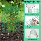 succulentlovers 4 Packs 13"x 16" Wire Plant Protector from Animals, Plant Protector Cages with Detachable Covers & Zip Ties & Stakes, Chicken Wire Plant Covers for Flower and Vegetables Protection