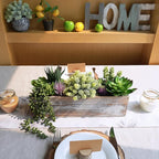 Winlyn Artificial Succulent Arrangement 14" Assorted Faux Succulents Plants in Rustic Rectangular Wooden Box Potted Succulents Plants for Farmhouse Home Table Centerpiece Windowsill Greenery Décor