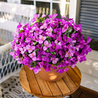 Ivydale Spring Artificial Flowers for Outdoors, 4 Bundles Fake Bougainvillea UV Resistant Faux Silk Flowers Realistic Outdoor Plants for Planter Patio Porch Window Garden Home Decor, Mixed Fuchsia
