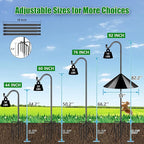 FEED GARDEN 92’’ Bird Feeder Pole Squirrel Proof 1 Pack, Adjustable Tall Shepherds Hooks for Outdoor with 7 Prongs Base, Heavy Duty Shepherd Hook with Baffles, Pole for Bird Feeder, Plant Baskets