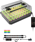 GLOWRIUM Seed Starter Tray with Full Spectrum Grow Light,54-Cell Seed Starter Kit with Humidity Dome,6-Setting Auto Timer,Adjustable Brightness Indoor Seedling Starter Tray for Indoor Plant (1-Pack)