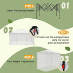 Devoko 8x6 FT Walk-in Greenhouse, Instant Pop Up Green House for Outdoors with PE Cover, Zippered Door and 2 Roll-up Windows, Portable and Easy Assemble (White)
