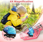 Bug Catcher for Kids, Insect Trap Kit with 6X Magnifier Glass - STEM Educational Exploration Tool for Indoor and Outdoor,Christmas Birthday Gifts Toys for Adults, Boys, and Girls (Pink 2PCS)