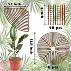 Srmayyi 11.8 Inch Plant Pot Grid,6 Pack Plant Pot Soil Covers Protectors with 48 Stakes,Cat Pet Digging Stopper for Indoor Outdoor