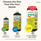 GARDENWISE 10-10-10 All Purpose Plant Food - Liquid Fertilizer with Seaweed Kelp & Iron - Indoor & Outdoor Plant Food, Vegetables, Flowers, Lawn & Garden 1x16 oz