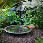 Good Directions BAS18, 18" Hand-Hammered Pure Copper Beaded Birdbath with Aged Brass Finish, Basin Only
