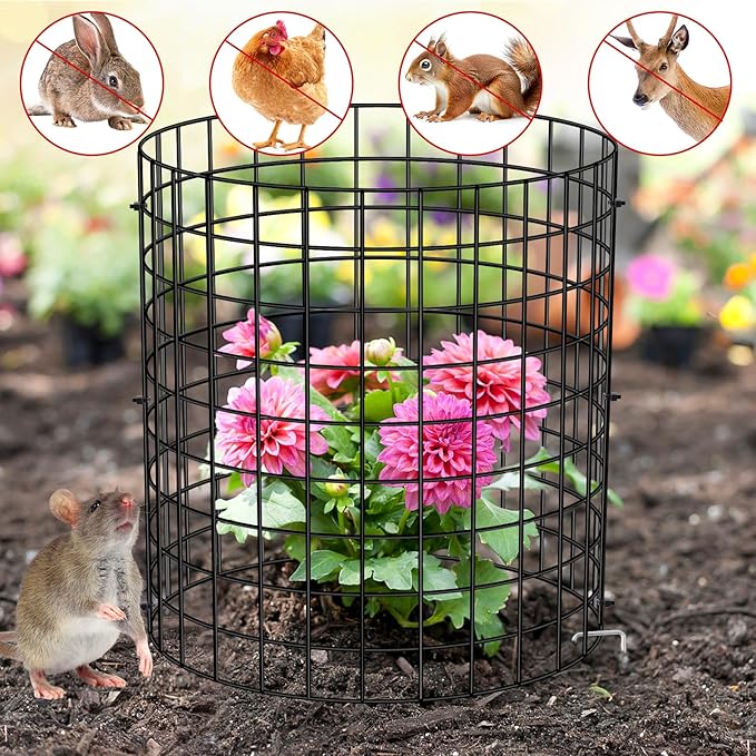 U0U 15PCS 5 Pack Plant Protector from Animals, Metal Mesh to Keep Animals Out,Plant Cages for Outdoor Plants,Plant Guards from Animals Rabbits Chicken Squirrels (11.8 x 15.7inch-5 Pack)