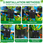 2026 Latest Upgraded Aquarium Plant Holder Adjustable Height with Extendable Hook and Suction Cup for Fish Tank Aquaponic Plant Cultivation and Aquascape Accessories Decorations (4 Pack)