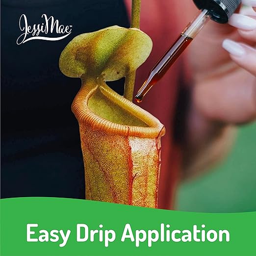 Jessi Mae Carnivorous Plant Food Drops - 30 ml - No-Dip Applicator for Carnivorous Plant Fertilizer - Nutrient-Rich Formula - Seaweed & Blood Meal Blend