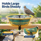 VIVOHOME Deck Mounted Bird Bath with Solar Fountain, Outdoor ABS Birdbath Bowl with Adjustable Metal Clamp, Solar Powered Pump for Railing, Fence, Balcony, 1.45 Gallons, Green