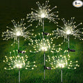 FOOING 6 Pcs Solar Garden Lights Solar Firework Lights, 200 LED String Light 2 Modes Twinkling Nightlight for Outside, Wedding, Party,Patio Home Deceration (Warm White)