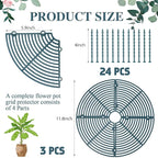 Sawysine 3 Pcs Plant Pot Cover Plant Protector from Animal Flower Pot Grid with Center Cutout Flower Cover Soil Protectors(11.8 in,Blackish Green)