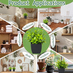 Grever 4 Pack Small Fake Plants in Blue Pot Mini Artificial Potted Plants for Home Bathroom Office Table Desk Shelf Indoor Decor