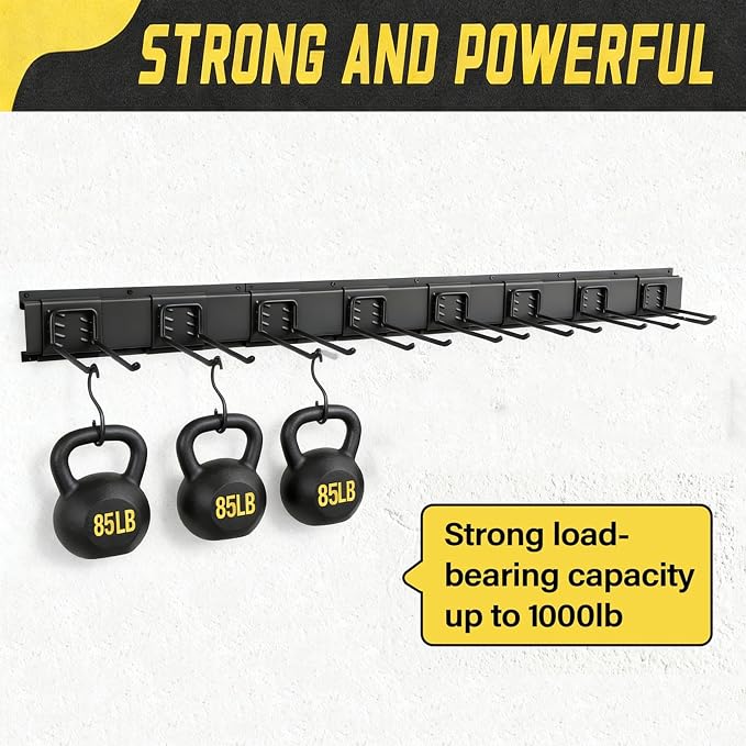 MBQQ Garage Tool Organizer Wall Mounted, 16 Inches Adjustable Garden Tool Organizer Rack,Heavy Duty Yard Tool Organizer,Single piece