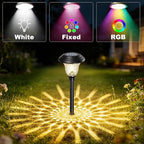 BEAU JARDIN 8 Pack Solar Pathway Lights Outdoor Solar Powered Light Waterproof Glass High Lumen for Garden Landscape Path Yard Walkway Patio Driveway Outside White Color Changing Black