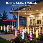 KOOPER Solar Lights Outdoor Garden Decor, 8 Pack Upgraded Delphinium Solar Garden Lights with 72 LEDs, Vivid Flowers Outdoor Waterproof for Landscape Patio Yard Decor