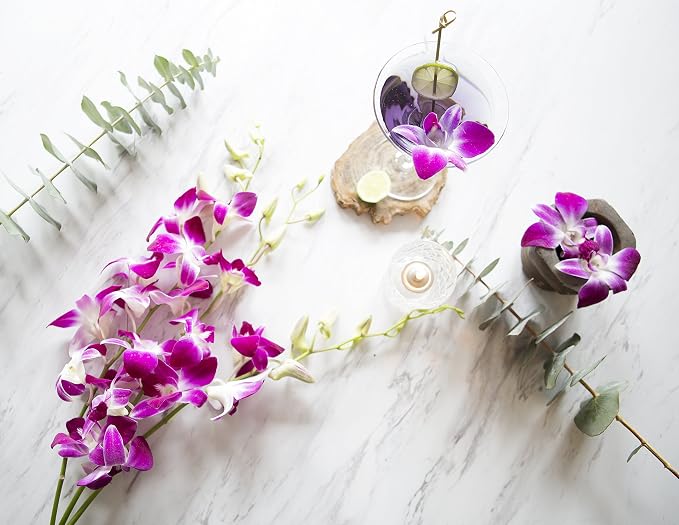 KaBloom - The Ulitmate Purple Orchid Bouquet with Vase - Fresh Flowers for Birthday, Valentine's & Mother's Day