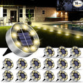 OULONGER Solar Lights Outdoor 16 Pack, Solar Garden Outdoor Waterproof Pathway Lights Bright In-Ground Lighting Decor for Lawn, Patio, Yard, Driveway, Step and Walkway Warm Lights