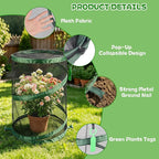 3PCS Pop Up Plant Covers from Animals, 20" H X 14" D Foldable Mesh Plant Tent Cover Protectors, Garden Insect Barrier Mini Greenhouse Plant Guard Cover Net with 12 Stakes & 6 Labels for Outdoor Plants