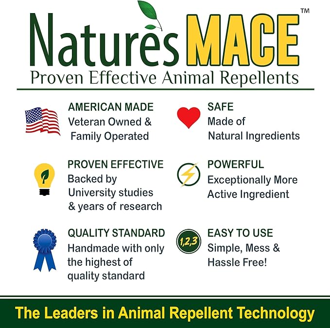 Nature's MACE Rodent Mace, Rodent Repellent 66 lb, Covers 13,200 Sq Ft, Granular Outdoor Rodent Deterrent, Repel Mouse, Mice, Rats, Rodents, for Indoor & Outdoor, Pet Safe, Home & Garden Treatment