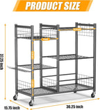 Ultrawall Garden Tool Organizer with Lockable Wheels, Yard Tool Storage Rack for Garage, Garden Tool Stand for Rake, Brooms, Indoor & Outdoor Use