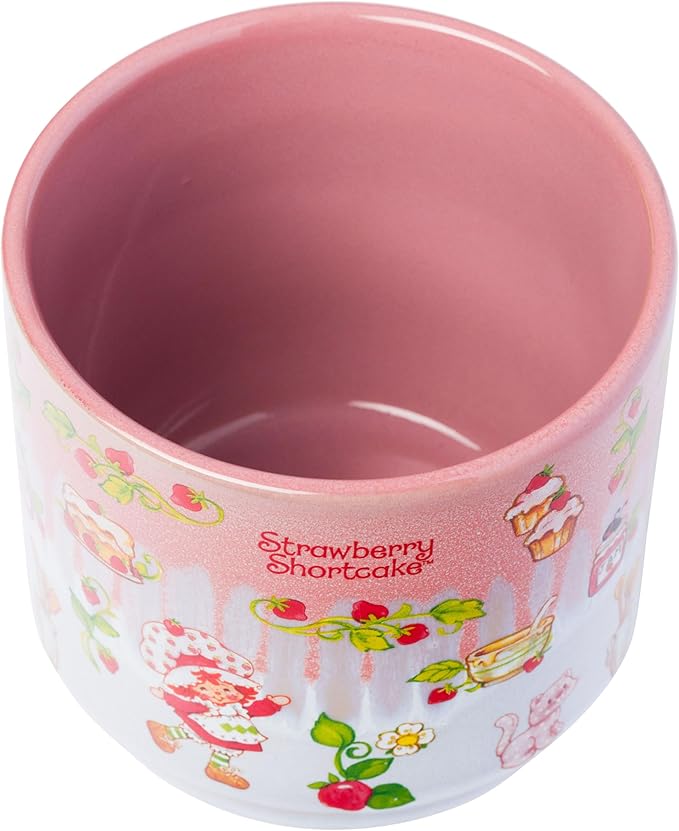 Silver Buffalo Strawberry Shortcake Core Vintage Reactive Glaze Ceramic Planter Pot