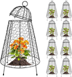 Kalolary 8 Packs Plant Protectors from Animals, 20.5'' x 12 Large Wire Plants Cage Metal Garden Protection Chicken Wire Cloche with Stakes for Keeping Bunny Squirrels & Pets Out(Bell)