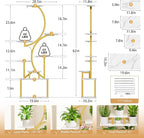Plant Stand Indoor with Grow Lights - 62" Tall Plant Shelf, Lighted Corner Plant Stands for Indoor Growing, 8 Tiered Large Flower Holder, S-Shaped Plants Rack for Living Room, Bedroom, Faux Marble