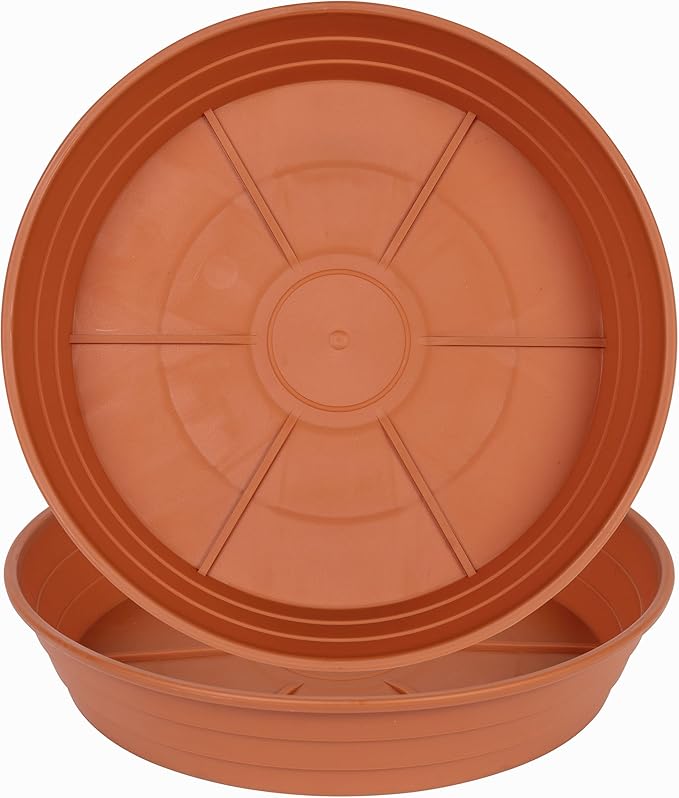 LWALRS Plant Saucer 14 Inch 2 Pack 6 8 10 12 14 16 18 20 25, Plastic Plant Trays for Pots，Extra-Deep Plant Water Dray Tray, Bird Bath Bowl, Heavy Flower Plant Saucers Indoors and Outdoor No Holes