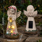 Rempry Solar Garden Angel Statue Decor for Yard Lawn Patio Outdoor, Unique Thanksgiving Anniversary Housewarming Decoration Gifts for Mom Grandma Women
