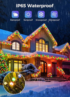 Minetom Solar String Lights Outdoor, 2 Pack Total 80FT 200 LED String Lights Solar Powered with 8 Lighting Modes, Waterproof Solar Patio Lights,Colored Solar String Lights for Outside Tree, Multicolor