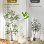 GarveeHome Artificial Plants Indoor,6 ft Tall Faux Floor Plant in Pot, Nandina Artificial Tree with White Planter for Home Decor Office Living Room
