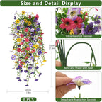 Artificial Faux Flowers Plants for Outdoor Spring Summer Decoration, 2PCS Fake Silk Daisy Flowers No Fade UV Resistant Realistic for Outside Home Planter Porch Patio Balcony Yard Decor (Mixed)