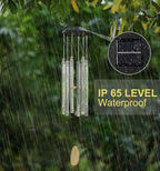 Solar Wind Chimes for Outside, DesGully 6 LED Tubes Color Changing Outdoor Clearance Unique Garden Decor Colorful Patio, Gifts for Her/Him (37" Long)