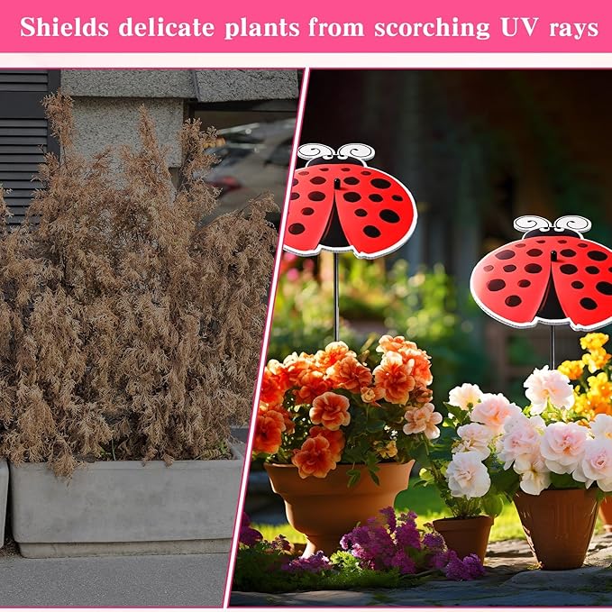 4 Pack Corrugated Plastic Plant Umbrellas for Outdoor Plants 12 Inch Garden Plant Shade Cover Hot Sun Animal Plants Umbrella for Patio, Potted Plant and Garden Beds Decor