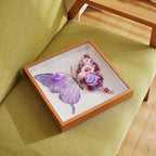 ADDWel Preserved Real Rose Butterfly Shadow Box - 12x12 3D Handmade Eternal Flower Wall Art, Unique Birthday Anniversary Purple Gifts for Women, Mom, Wife, Grandma