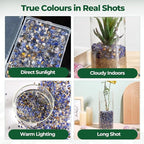 T4U Crystal Chips Tumbled Polished Natural Agate Gravel Stones 1LB - Decorative Pebbles Bulk, Mini Polished Rocks Pieces for Crafts, Vases Filler, Succulent Plants, Aquarium Gravel Rocks