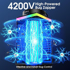 Bug Zapper Outdoor, 4-in-1 4200V Electric Mosquito Zapper, Cordless Rechargeable Bug Zapper Fly Zapper with 5000mAH Battery, Portable & Wireless Insect Zapper Waterproof IP68 for Patio Camping Home