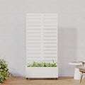 Casaphoria Metal Raised Garden Bed with Trellis and Wheels, 72"x35"x16" Planter Box for Climbing Plants, Vegetables & Vines, Features Drainage Holes and Privacy Screen, White-Harold