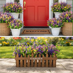 CEWOR 24 Bundles Artificial Flowers for Outdoor Indoor, Fake Silk Multiple Color Flowers, Faux Flower for Garden Front Door Porch Planter Patio Home Decor (Purple Fuchsia Pink Yellow)