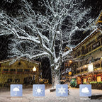 JMEXSUSS 200 LED White Christmas Lights Outdoor, 66ft Connectable Christmas Tree Lights Indoor Green Wire, 8 Modes Waterproof Twinkle String Lights Plug in for Wedding Party Xmas Decorations