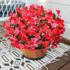 Artificial Flowers for Outdoors Outside Spring Summer Decor, 4 Bundles Silk Bougainvillea Fake Plants Faux Outdoor Flowers for Planters UV Resistant Realistic for Porch Window Garden Home, RedHotpink