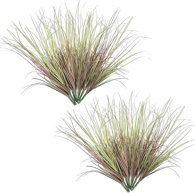 Artificial Wheat Grass Plants, Fake Greenery Plastic Plant Faux Onion Stems Flower Shrubs Weed Decor for Indoor Room Home Office Outdoor Garden Porch Wedding Party DIY Wreath Decoration Purple 16 Pack