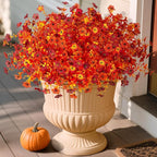 INXUGAO Artificial Fake Mums Fall Flowers for Outdoor Outside Decoration 12 Bundles Faux Silk Flowers Plants Realistic Daisy UV Resistant Fall Décor Autumn Front Door Porch Patio Yard Decoration