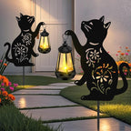 ZFNN Mothers Day Gifts, Solar Garden Lights Decor Cat Statues, Outdoor Metal Lantern, Waterproof Solar Lights for Yard Patio Lawn Pathway Art Decoration, Gardening Gifts for Women Mom Cat Lovers