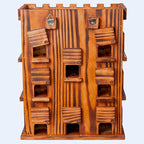 MIXUMON Wooden Bird Houses for Outside – 14 Rooms Large Bird House, Carbonized Pine Rustic Finish, 1.57" Entrance Holes, Cleaning Doors, Outdoor Birdhouse Nesting Box (Rustic, 14 Rooms)