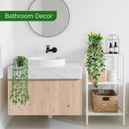 Der Rose 6Pcs Fake Plants Hanging Artificial Eucalyptus Vines Faux Potted Hanging Plants Indoor for Bathroom Kitchen Wall Shelf Outdoor Decor